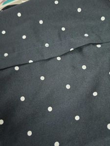 Chic Black Polka Dot Shirt Dress