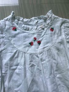 White Embroidered Casual Dress