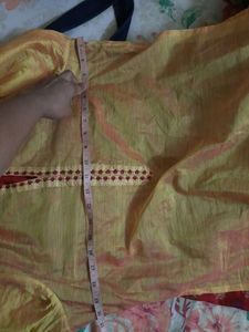 Beautiful Shiny Golden Yellow Layered Kurta