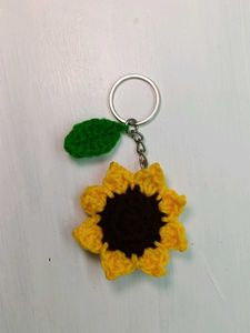 Handmade Crochet Sunflower Keychain