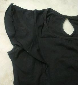 Black Ruffle Sleeve Top