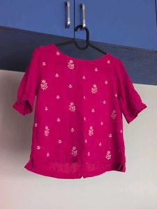 Red Embroidered Blouse