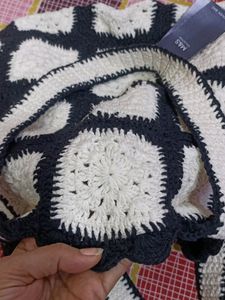Pure Cotton Crochet Woven Bag