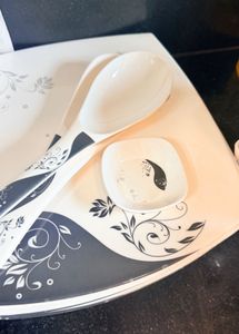 Elegant Black &amp; White Dinnerware Set