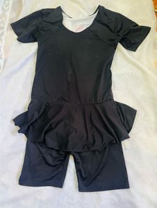 Black Swimsuit with Skirt