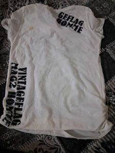 y2k White graphic tee with rhinestones