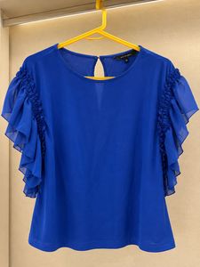 Cobalt Blue Ruffle Top 💙