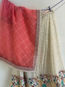 Embroidered Ethnic Lehenga With Dupatta