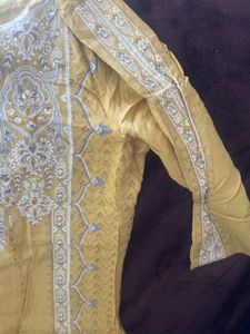 W brand Yellow Embellished Kurta