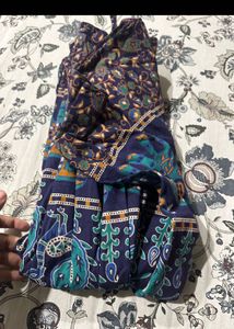 Boho Elephant Print Blue Skirt