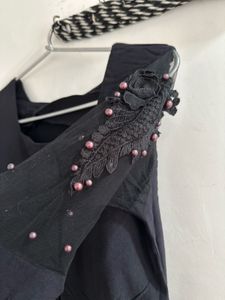 Elegant Black Sheer Sleeve Dress