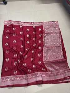 Brand New Elegant Red Bird Benarasi Saree