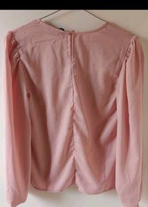 Chic Pink Criss-Cross V-Neck Top