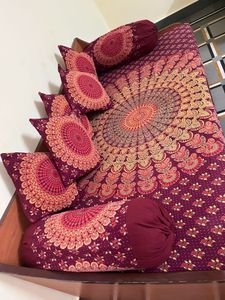 diwaan set bedsheet with cushion cover