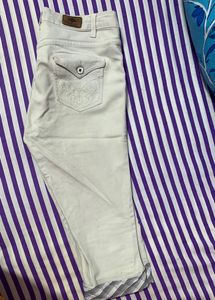 LEE COOPER WOMEN DENIM KEPRI PANT(WHITE)