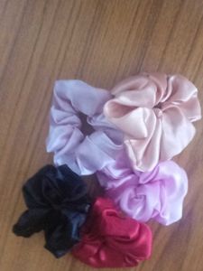 Set of 5 Satin Scrunchies