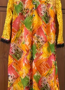 Vibrant Abstract Print Kurta
