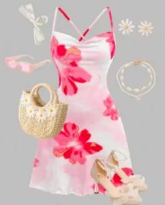 Floral Print Spaghetti Strap Dress