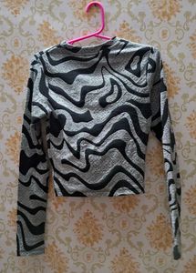 Sparkly Black &amp; Silver Blouse