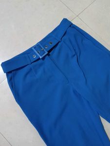 Stylish Blue High-Waisted Trousers