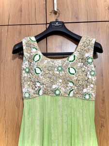 Elegant Green Embroidered Anarkali suit