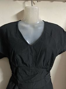 Chic Black V-Neck A-Line Dress