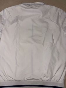 Men's White pape jeans bomber Jacket
