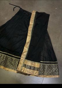 Elegant Black &amp; Gold Embroidered Saree