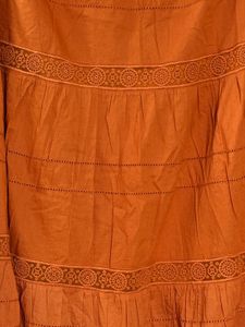 Boho Tiered Orange Maxi Skirt