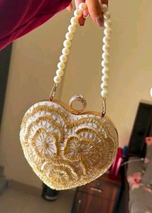 Heart Shaped Embellished Luxury Clutch Bag