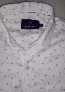 Men's Small Print Button-Up Shirt