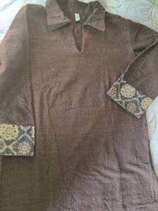 VINTAGE BROWN LINEN SHIRT