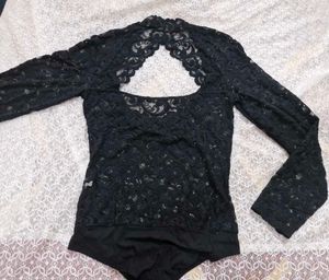 Elegant Black Lace Bodysuit