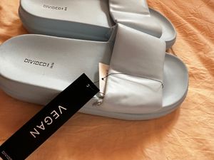 H&amp;M Light Blue Platform Slippers