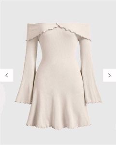 Elegant Off-Shoulder Cream Dress