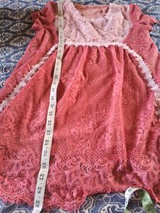 Pink Lace Tunic Top