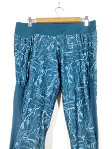 Teal Blue Printed Track Pant (Women)