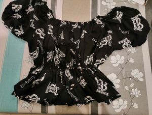 Stylish Black Printed Top
