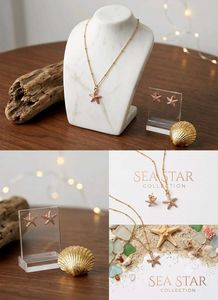 Sale _Gold Starfish Necklace and Earring Set