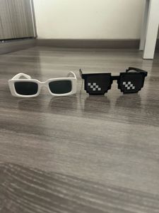 Cool White &amp; Pixel Sunglasses Set