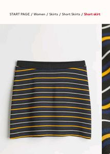 H & M Black And Yellow Stripe Skirt