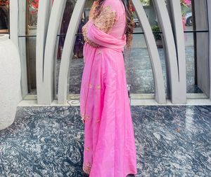 Stunning Pink Embroidered Gown