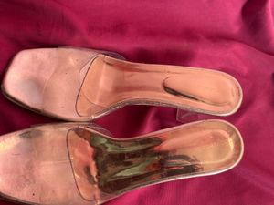 Clear Block Heel Mules