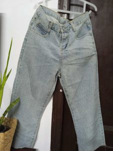 Light Wash Straight Leg Jeans
