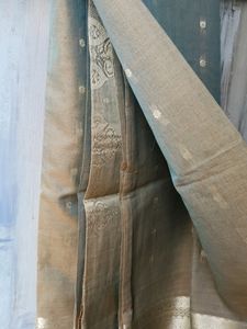 Gray Saree With Heavy Silk Border