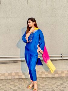 Vibrant Blue Kurta Set with Dupatta