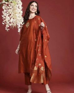 Elegant Orange Kurta Set with Dupatta