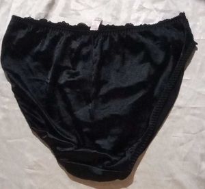 Elegant Black Satin Bikini Briefs