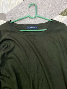 Zara Cozy olive green Long Sleeve Top