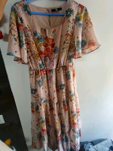 Chic Floral Print Tiered Dress